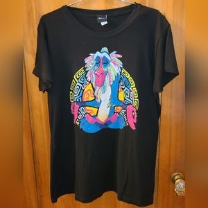 NWOT Disney The Lion King Rafiki Geometric Tribal Rainbow Meditation Shirt